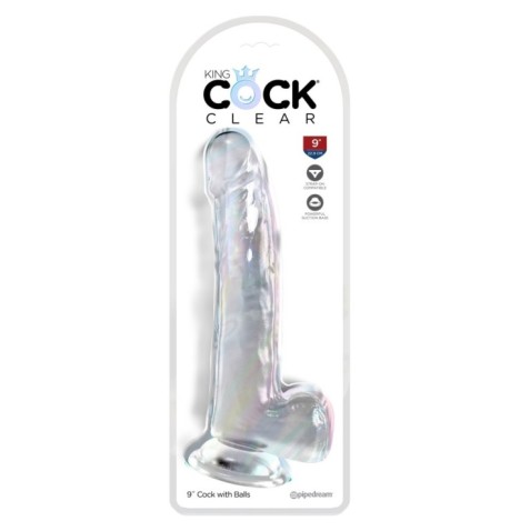 Fallo realistico con ventosa King Cock Clear 9 Inch Balls - Falli R...