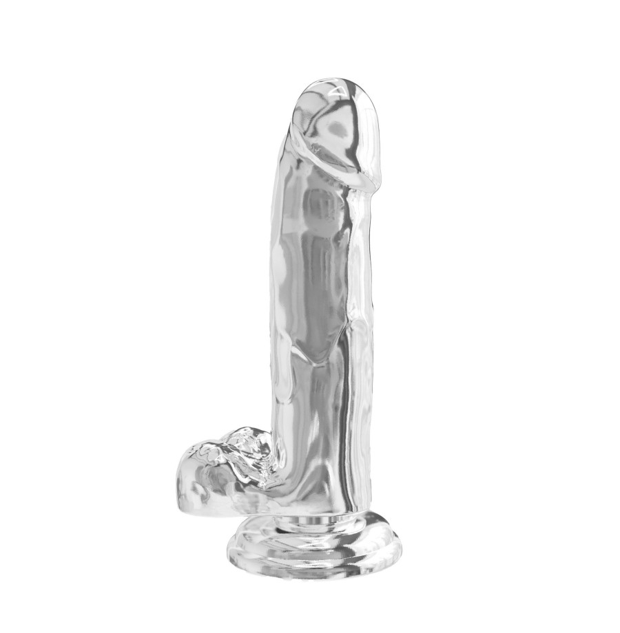 Fallo realistico con ventosa Clear Dildo w. Balls 7 inch