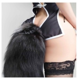 Plug anale con coda Black & White Fox Tail S - Plug Anale - Sexy Sh...