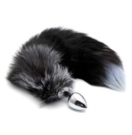 Plug anale con coda Black & White Fox Tail M - Plug Anale - Sexy Sh...