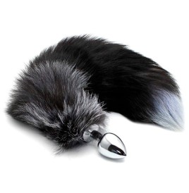 Plug anale con coda Black & White Fox Tail M - Plug Anale - Sexy Sh...