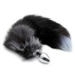 Plug anale con coda Black & White Fox Tail M