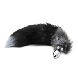 Plug anale con coda Black & White Fox Tail M - Plug Anale - Sexy Sh...