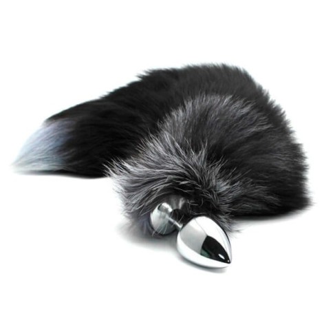 Plug anale con coda Black & White Fox Tail L - Plug Anale - Sexy Sh...