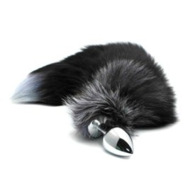 Plug anale con coda Black & White Fox Tail L - Plug Anale - Sexy Sh...