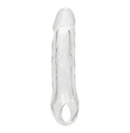 Guaina fallica con anello per testicoli Clear Extension 5.5 In - Gu...