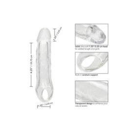 Guaina fallica con anello per testicoli Clear Extension 5.5 In - Gu...