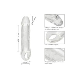 Guaina fallica con anello per testicoli Clear Extension 6.5 In - Gu...