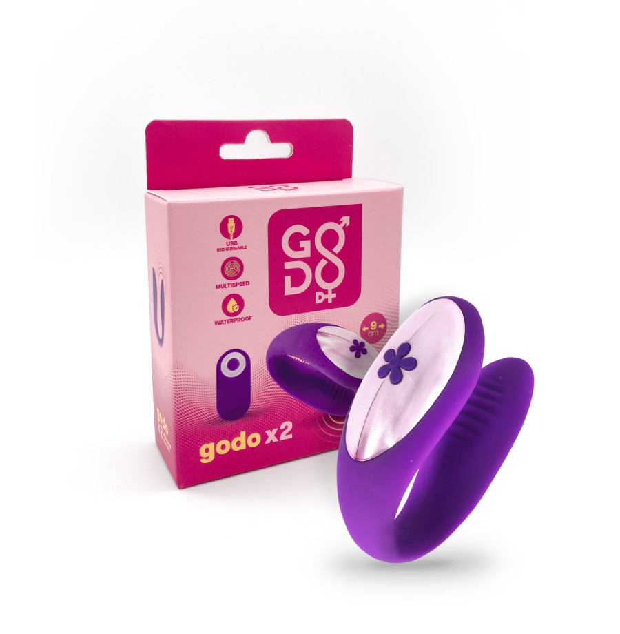 vibratore per la coppia godo X 2 silicone purple GODO DI +