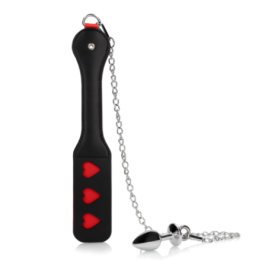 Hearts Paddle with Metal Anal Plug - Fruste Sculacciatori - Sexy Sh...