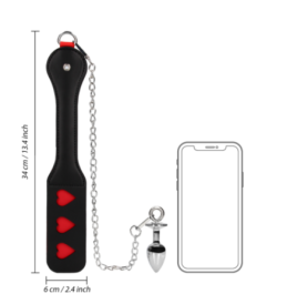 Hearts Paddle with Metal Anal Plug - Fruste Sculacciatori - Sexy Sh...