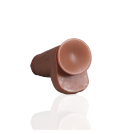 Dildo Caramel Extra Thick Straight with Balls 23 cm - Falli Realist...