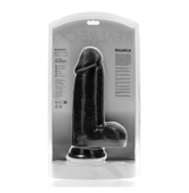 Dildo black Extra Thick Straight with Balls 23 cm - Falli Realistic...