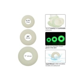 CalExotics Alpha Glow-In-The-Dark Liquid Silicone 3 Ring Set - Anel...