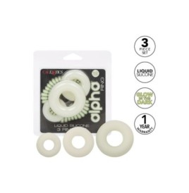 CalExotics Alpha Glow-In-The-Dark Liquid Silicone 3 Ring Set - Anel...