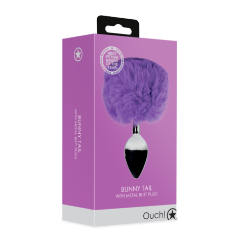 Bunny Tail with Metal Butt Plug - Purple - Plug Anale - Sexy Shop I...