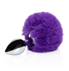 Bunny Tail with Metal Butt Plug - Purple - Plug Anale - Sexy Shop I...