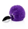 Bunny Tail with Metal Butt Plug - Purple