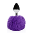 Bunny Tail with Metal Butt Plug - Purple