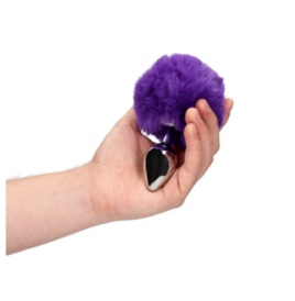 Bunny Tail with Metal Butt Plug - Purple - Plug Anale - Sexy Shop I...