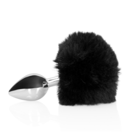 Bunny Tail with Metal Butt Plug - Black - Plug Anale - Sexy Shop In...