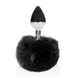 Bunny Tail with Metal Butt Plug - Black - Plug Anale - Sexy Shop In...