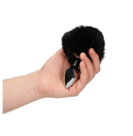 Bunny Tail with Metal Butt Plug - Black - Plug Anale - Sexy Shop In...