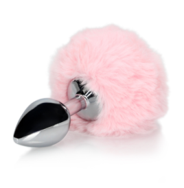 Bunny Tail with Metal Butt Plug - Pink - Plug Anale - Sexy Shop Ing...