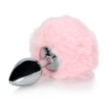 Bunny Tail with Metal Butt Plug - Pink