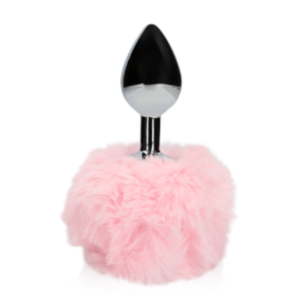 Bunny Tail with Metal Butt Plug - Pink - Plug Anale - Sexy Shop Ing...