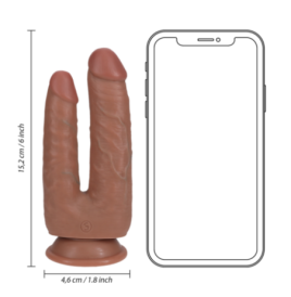 Double Trouble Dildo 5"/6" - 12,7/15,2 cm - Tan - Falli Doppi - Sex...