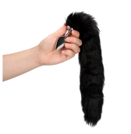 Fox Tail with Metal Butt Plug - Black - Plug Anale - Sexy Shop Ingr...