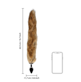 Fox Tail with Metal Butt Plug - Brown - Plug Anale - Sexy Shop Ingr...