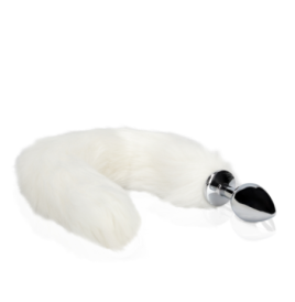 Fox Tail with Metal Butt Plug - White - Plug Anale - Sexy Shop Ingr...