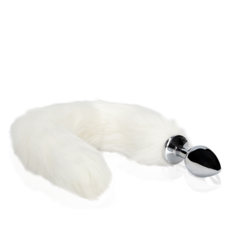 Fox Tail with Metal Butt Plug - White - Plug Anale - Sexy Shop Ingr...