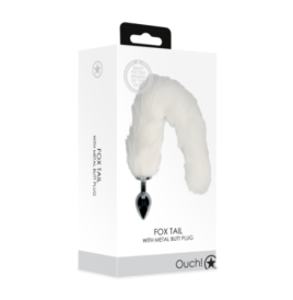 Fox Tail with Metal Butt Plug - White - Plug Anale - Sexy Shop Ingr...