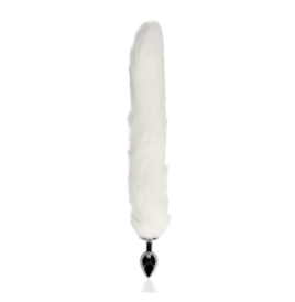 Fox Tail with Metal Butt Plug - White - Plug Anale - Sexy Shop Ingr...