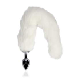 Fox Tail with Metal Butt Plug - White - Plug Anale - Sexy Shop Ingr...