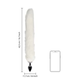 Fox Tail with Metal Butt Plug - White - Plug Anale - Sexy Shop Ingr...