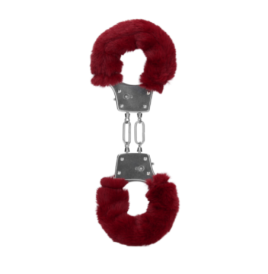 Furry Metal Hand Cuffs - Red - Manette - Sexy Shop Ingrosso