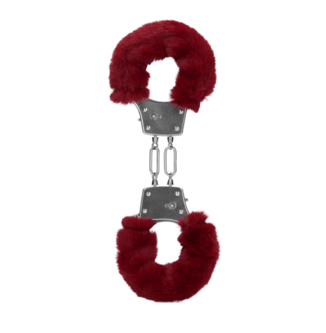 Furry Metal Hand Cuffs - Red - Manette - Sexy Shop Ingrosso