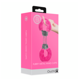 Furry Metal Hand Cuffs - Pink - Manette - Sexy Shop Ingrosso