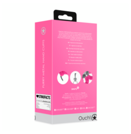 Furry Metal Hand Cuffs - Pink - Manette - Sexy Shop Ingrosso