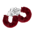 Furry Metal Hand Cuffs - Red