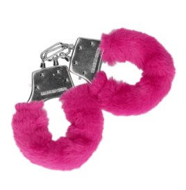 Furry Metal Hand Cuffs - Pink - Manette - Sexy Shop Ingrosso