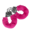 Furry Metal Hand Cuffs - Pink