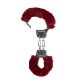 Furry Metal Hand Cuffs - Red - Manette - Sexy Shop Ingrosso