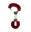 Furry Metal Hand Cuffs - Red