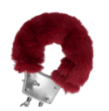 Furry Metal Hand Cuffs - Red