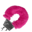 Furry Metal Hand Cuffs - Pink